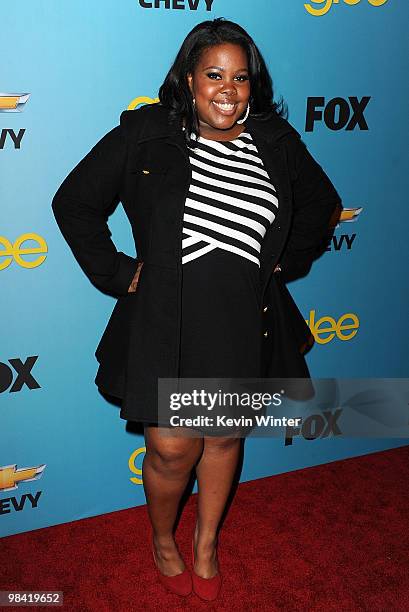 Actress Amber Riley arrives at Fox's "Glee" spring premiere soiree held at Bar Marmont on April 12, 2010 in Los Angeles, California.