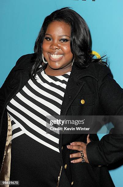 Actress Amber Riley arrives at Fox's "Glee" spring premiere soiree held at Bar Marmont on April 12, 2010 in Los Angeles, California.