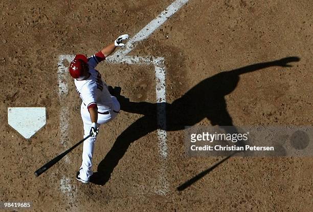 Adam LaRoche of the Arizona Diamondbacks bats against the San Diego Padres during the Opening Day major league baseball game at Chase Field on April...