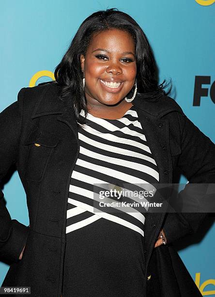 Actress Amber Riley arrives at Fox's "Glee" spring premiere soiree held at Bar Marmont on April 12, 2010 in Los Angeles, California.