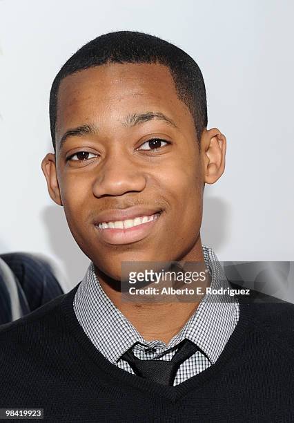 Actor Tyler James Williams arrives at Sony Pictures Releasing's "Death At A Funeral" premiere held at Arclight Cinema on April 12, 2010 in Los...