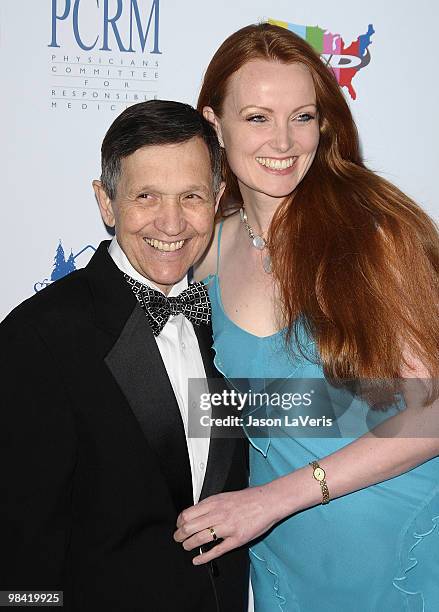 Dennis Kucinich and Elizabeth Kucinich attend the Art Of Compassion PCRM 25th anniversary gala at The Lot on April 10, 2010 in West Hollywood,...