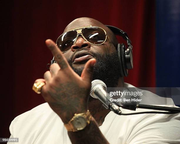 J Rick Rapper 32 Rick Ross Visits Sirius Xms Hip Hop Nation Channel Stock Photos ...