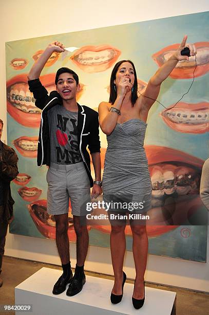 Actors Mark Indelicato and Ana Ortiz attend an "Ugly Betty" charity auction at Axelle Fine Arts Gallery Ltd on April 12, 2010 in New York City.