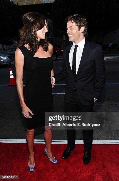 Actor James Marsden and wife Lisa Linde arrive at Sony Pictures Releasing's "Death At A Funeral" premiere held at Arclight Cinema on April 12, 2010...