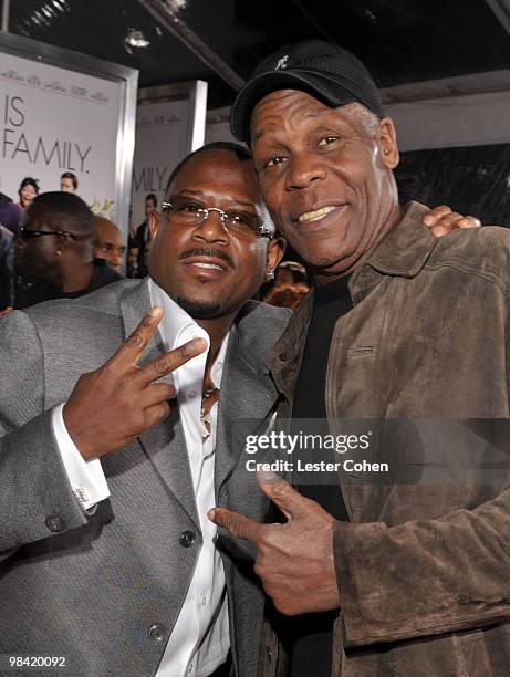 Actors Martin Lawrence and Danny Glover attend the "Death At A Funeral" Los Angeles Premiere at Pacific's Cinerama Dome on April 12, 2010 in...