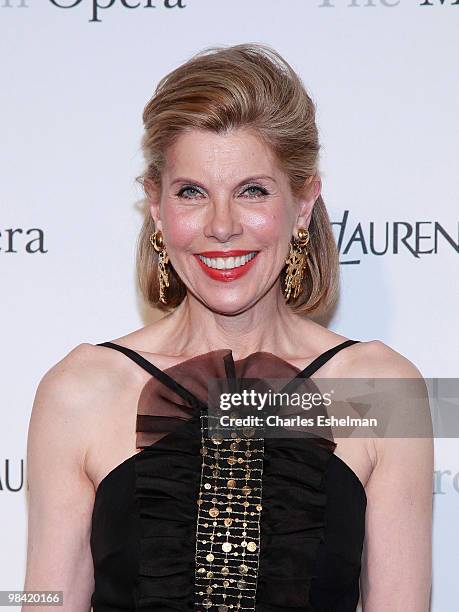 Actress Christine Baranski attends the Metropolitan Opera gala permiere of "Armida" at The Metropolitan Opera House on April 12, 2010 in New York...