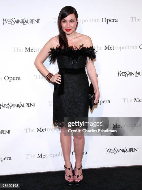 Personality Fabiola Beracasa attends the Metropolitan Opera gala permiere of "Armida" at The Metropolitan Opera House on April 12, 2010 in New York...