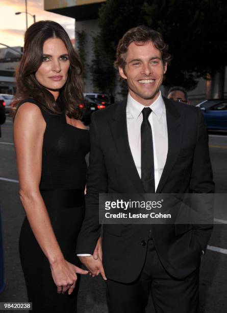 Actor James Marsden and wife Lisa Linde attend the "Death At A Funeral" Los Angeles Premiere at Pacific's Cinerama Dome on April 12, 2010 in...