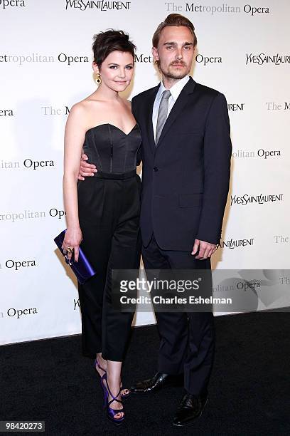 Actors Ginnifer Goodwin and Joey Kern attend the Metropolitan Opera gala permiere of "Armida" at The Metropolitan Opera House on April 12, 2010 in...
