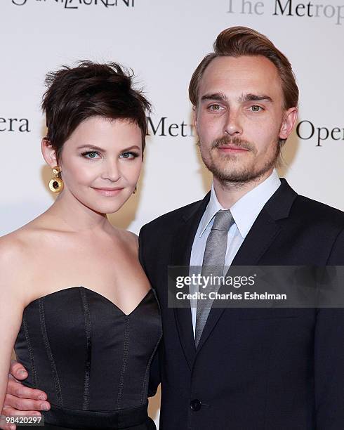 Actors Ginnifer Goodwin and Joey Kern attend the Metropolitan Opera gala permiere of "Armida" at The Metropolitan Opera House on April 12, 2010 in...