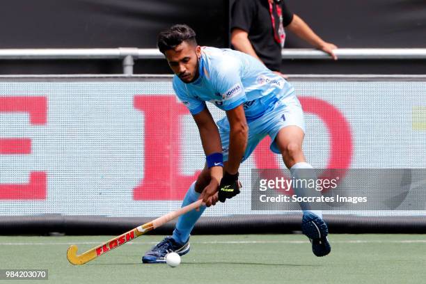 Harmanpreet Singh of India during the Champions Trophy match between India v Pakistan at the Hockeyclub Breda on June 23, 2018 in Breda Netherlands