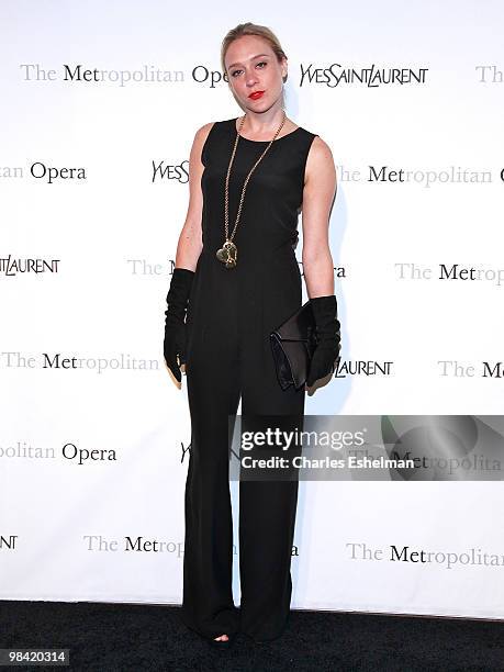 Actress/designer Chloe Sevigny attends the Metropolitan Opera gala permiere of "Armida" at The Metropolitan Opera House on April 12, 2010 in New York...