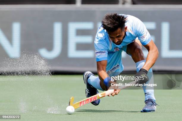 Harmanpreet Singh of India during the Champions Trophy match between India v Pakistan at the Hockeyclub Breda on June 23, 2018 in Breda Netherlands