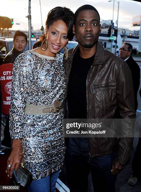 Actor Chris Rock and wife Malaak Compton arrive at the Los Angeles Premiere "Death At A Funeral" at the ArcLight Cinemas Cinerama Dome on April 12,...