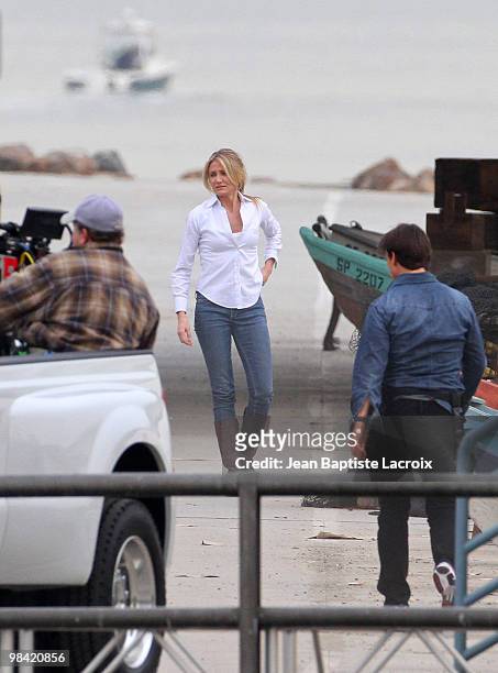 Tom Cruise and Cameron Diaz on location for "Knight and Day" on January 25, 2010 in Los Angeles, California.