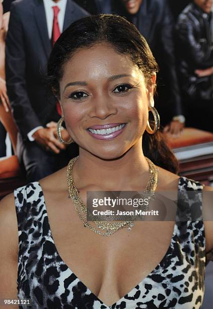 Actress Tamala Jones arrives at the "Death At A Funeral" Los Angeles Premiere at Pacific's Cinerama Dome on April 12, 2010 in Hollywood, California.