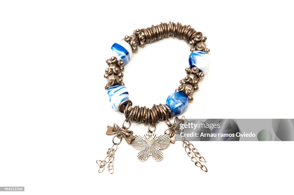 Blue bead bracelet