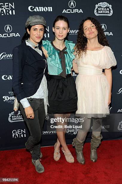 Francesca Gregorini, Rooney Mara, and Tatiana von Furstenberg attend the Gen Art Film Festival screening of "Tanner Hall" at the School of Visual...