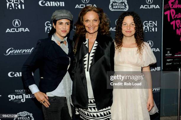 Director Francesca Gregorini, designer Diane von Furstenberg, and director Tatiana von Furstenberg attend the Gen Art Film Festival screening of...