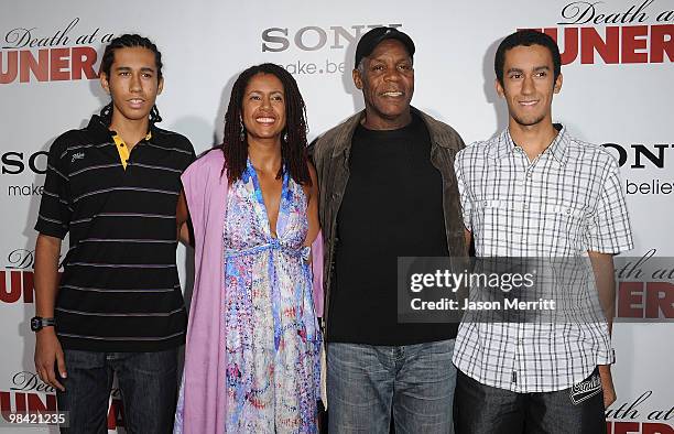 Actor Danny Glover and wife Asake Bomani arrive at the "Death At A Funeral" Los Angeles Premiere at Pacific's Cinerama Dome on April 12, 2010 in...