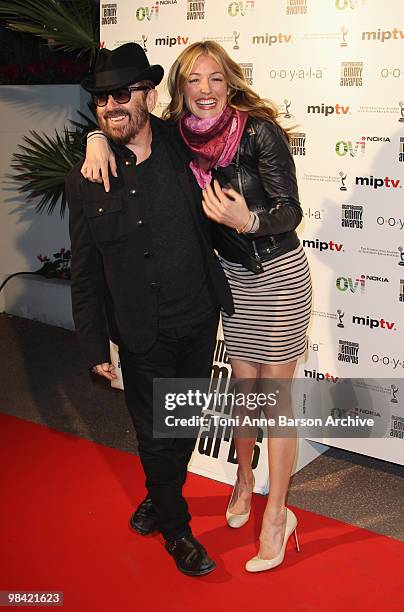 Dave Stewart and Cat Deeley attend the Digital Emmy Awards during MIPTV at the Martinez Hotel on April 12, 2010 in Cannes, France.