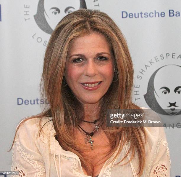 Actress Rita Wilson attends the Shakespeare Center Los Angeles Presents "Much Ado About Nothing" at The Broad Stage on April 12, 2010 in Santa...