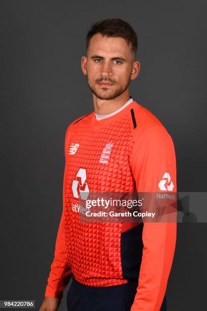 Alex Hales of England poses for a portrait at Edgbaston on June 26, 2018 in Birmingham, England.