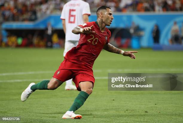 Ricardo Quaresma of Portugal celebrates after scoring his teams first goal during the 2018 FIFA World Cup Russia group B match between Iran and...