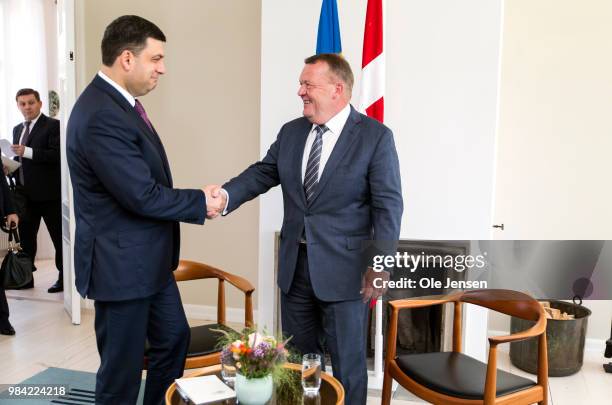 Ukrainian Prime Minister Volodymy Groysman meets Dansh Prme Minister Lars Loekke Rasmusseen prior to the Ukraine Reform Conference in Copenhagen...