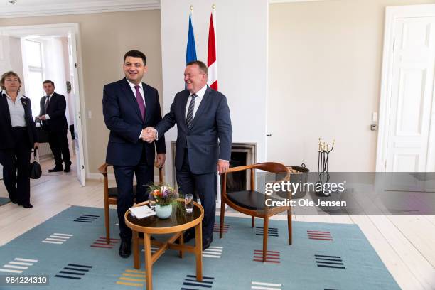 Ukrainian Prime Minister Volodymy Groysman meets Dansh Prme Minister Lars Loekke Rasmusseen prior to the Ukraine Reform Conference in Copenhagen...