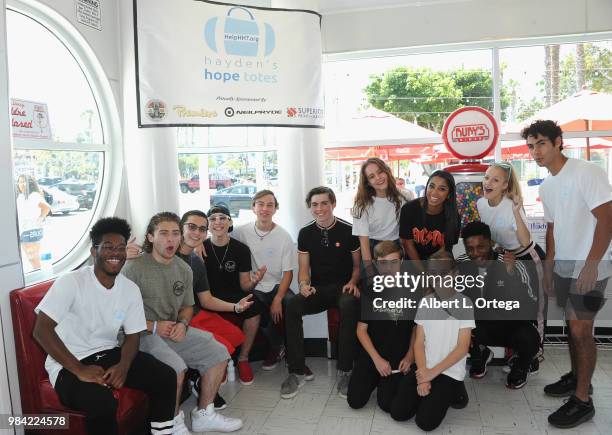 Actor/host Hayden Byerly and guests attend the 1st Annual Celebrity Scavenger Hunt To Benefit Hayden's Hope Totes held at Ruby's Diner on June 25,...