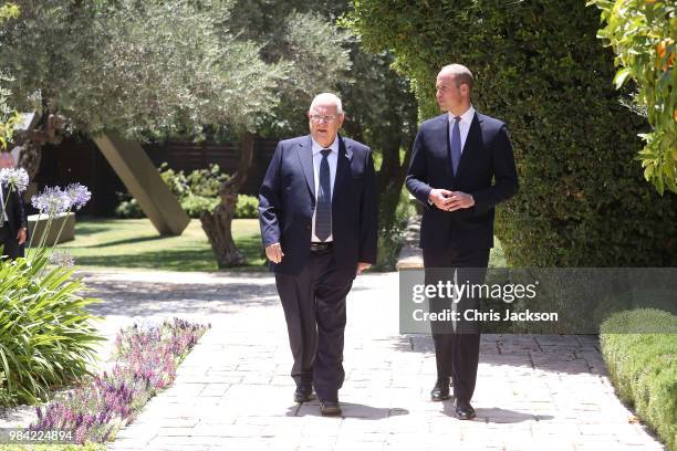 Prince William, Duke of Cambridge attends an audience with Israeli President Reuven Rivlin during his official tour of Jordan, Israel and the...