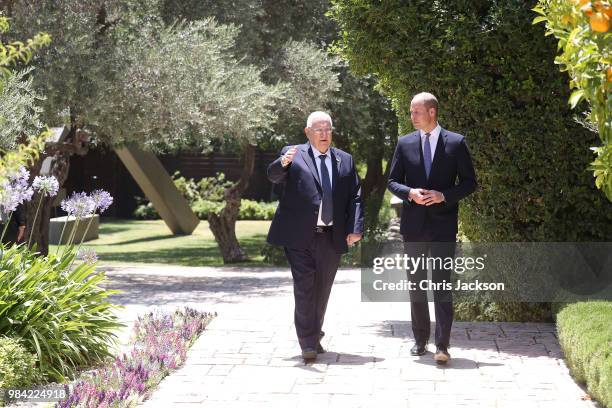 Prince William, Duke of Cambridge attends an audience with Israeli President Reuven Rivlin during his official tour of Jordan, Israel and the...