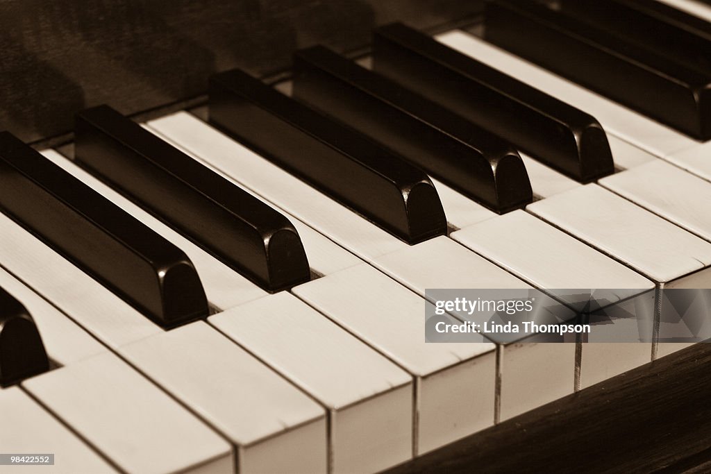 Ivory Piano Keys, close up