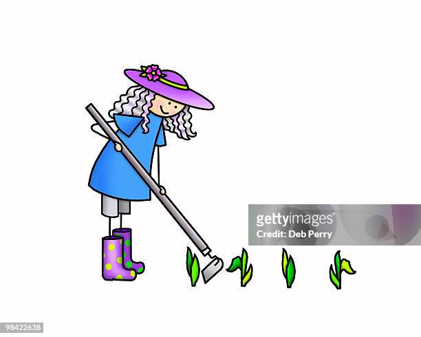 gardening - polka dot stock illustrations