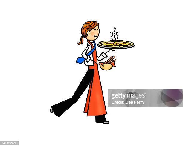 illustrations, cliparts, dessins animés et icônes de waiter or waitress - deb perry