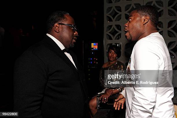 Actor Cedric the Entertainer and actor Tracy Morgan attend the after party for the Los Angeles premiere of Screen Gems' "Death at a Funeral on April...