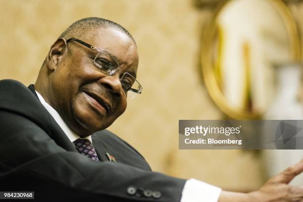 Peter Mutharika, Malawi's president, speaks during an interview at the presidential palace in Lilongwe, Malawi, on Monday, June 25, 2018. The year...