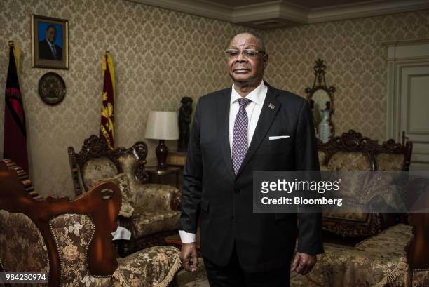 Peter Mutharika, Malawi's president, poses for a photograph following an interview at the presidential palace in Lilongwe, Malawi, on Monday, June...