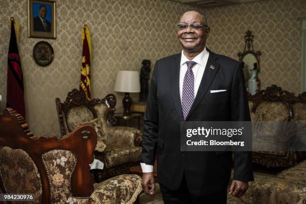 Peter Mutharika, Malawi's president, poses for a photograph following an interview at the presidential palace in Lilongwe, Malawi, on Monday, June...