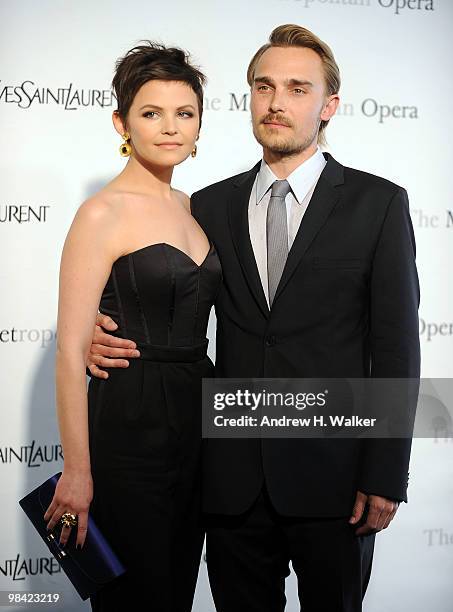 Actors Ginnifer Goodwin and Joey Kern attend the Metropolitan Opera gala permiere of "Armida" at The Metropolitan Opera House on April 12, 2010 in...