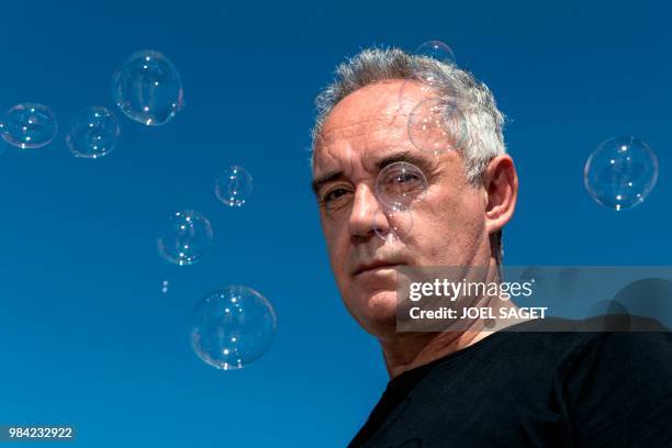 Spanish chef from Catalonia Ferran Adria poses during a photo session in Paris on June 26, 2018.