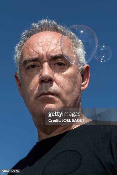 Spanish chef from Catalonia Ferran Adria poses during a photo session in Paris on June 26, 2018.