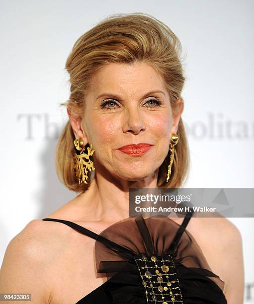 Actress Christine Baranski attends the Metropolitan Opera gala permiere of "Armida" at The Metropolitan Opera House on April 12, 2010 in New York...