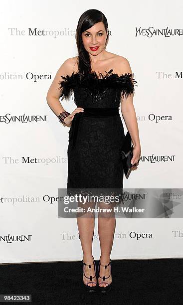 Fabiola Beracasa attends the Metropolitan Opera gala permiere of "Armida" at The Metropolitan Opera House on April 12, 2010 in New York City.