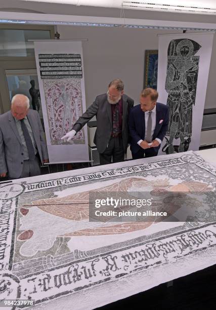 June 2018, Halle/Saale, Germany: Michael Ruprecht , head of the archive of the Martin Luther University in Halle and the collector Reinhard Lamp from...