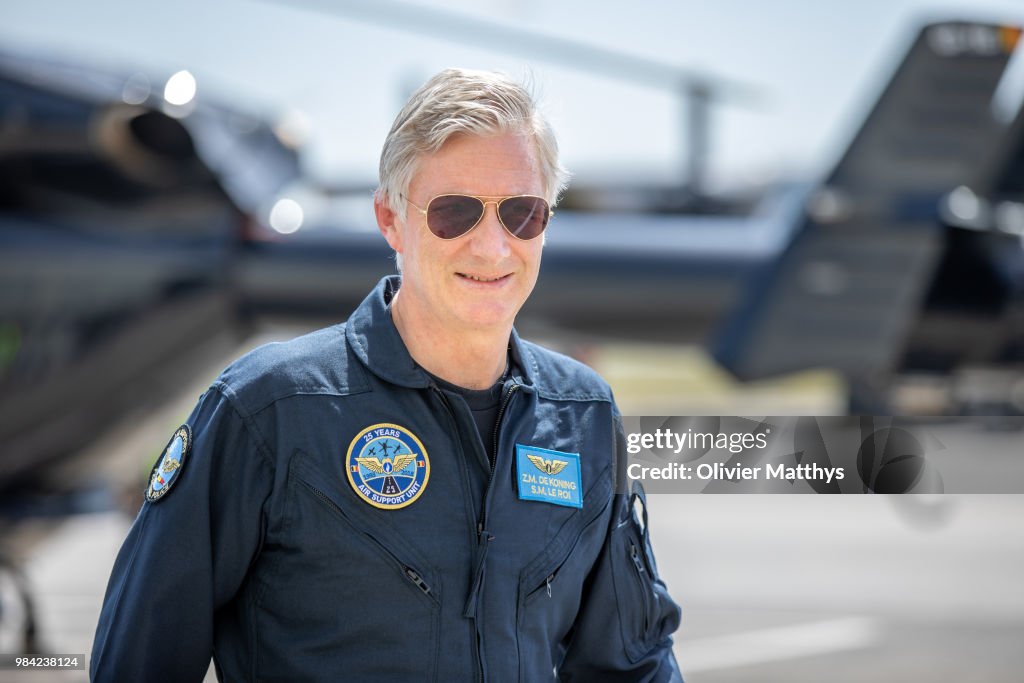 King Philip of Belgium visits 25th Anniversary of the Federal Police Air Support Directorate in the Military Airport