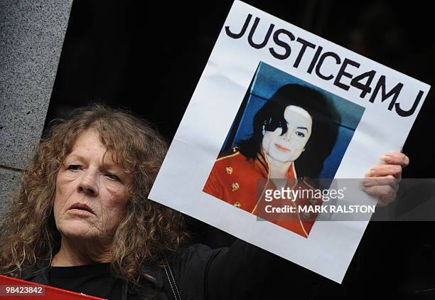 Michael Jackson fans call for justice outside the Los Angeles Superior Court before Doctor Conrad Murray's second court appearance on an involuntary...