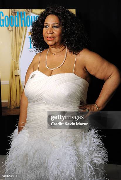 Aretha Franklin visits backstage during Good Housekeeping's "Shine On" 125 years of Women Making Their Mark at New York City Center on April 12, 2010...